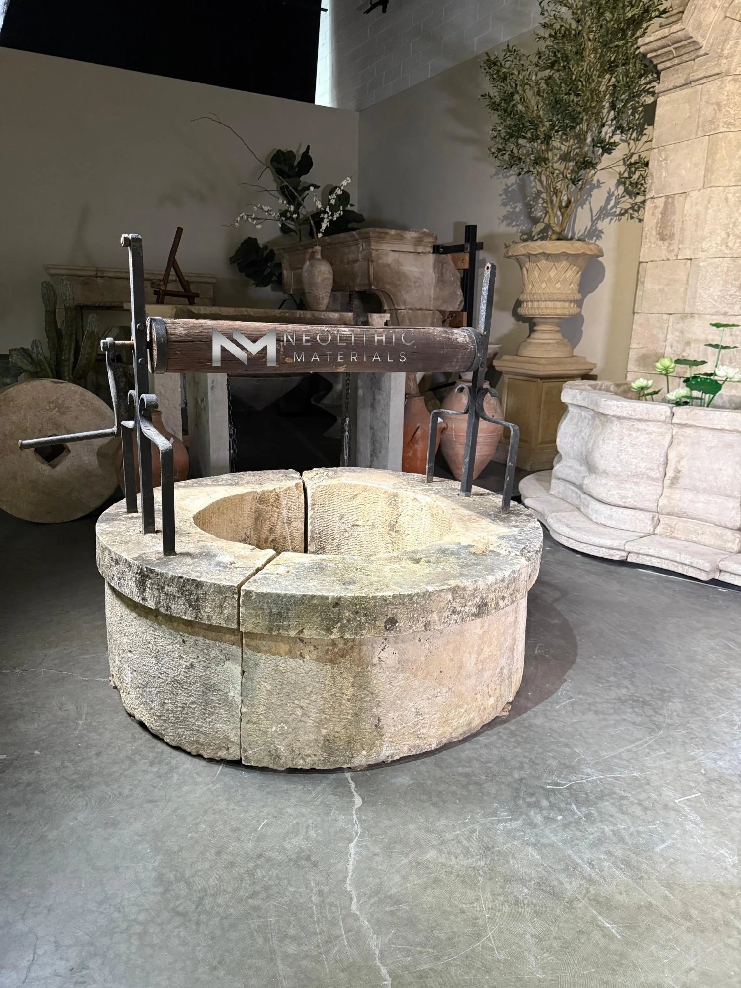 French Antique Limestone Well - Image 2